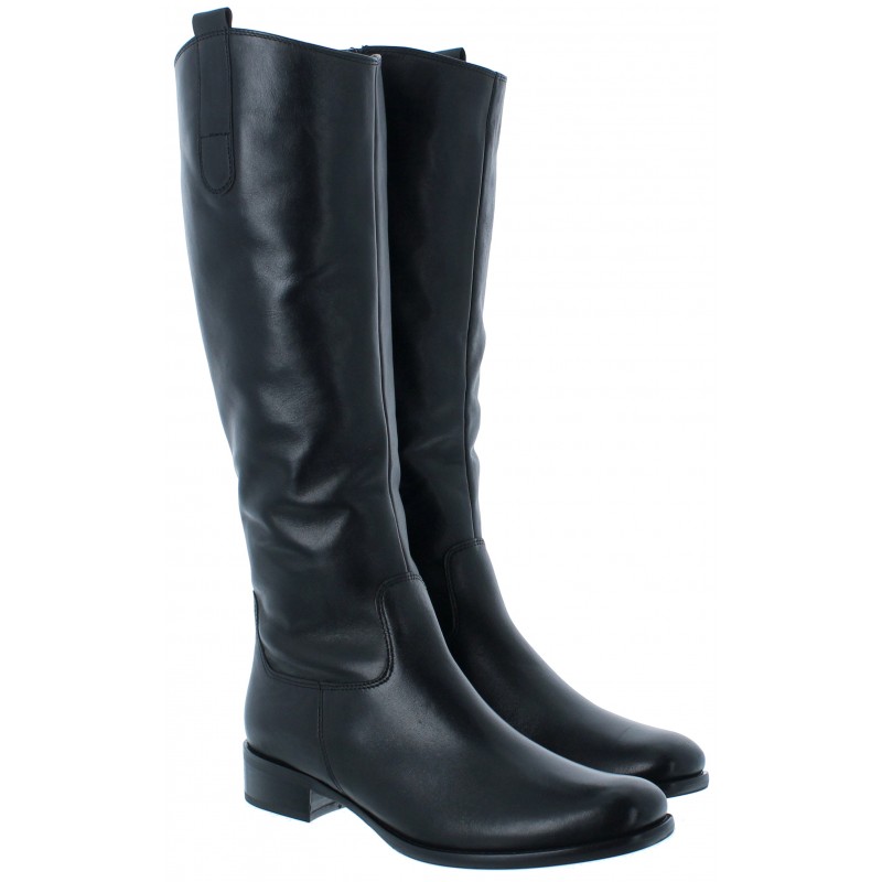 Gabor black leather hot sale knee high boots